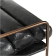 Pemberly Row Top Grain Leather with Metal Frame Black Accent Chair