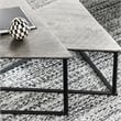 Pemberly Row Contemporary Industrial Metal Nesting Coffee Table in Black