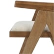 Pemberly Row Contemporary Premium Upholstery and Wood Arm Chair in Beige