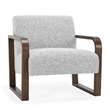 Pemberly Row Contemporary Boucle Fabric Accent Arm Chair in Gray