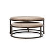 Pemberly Row Set of 2 Metal Nesting Coffee Tables in Sparrow Gray