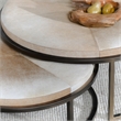 Pemberly Row Set of 2 Metal Nesting Coffee Tables in Sparrow Gray