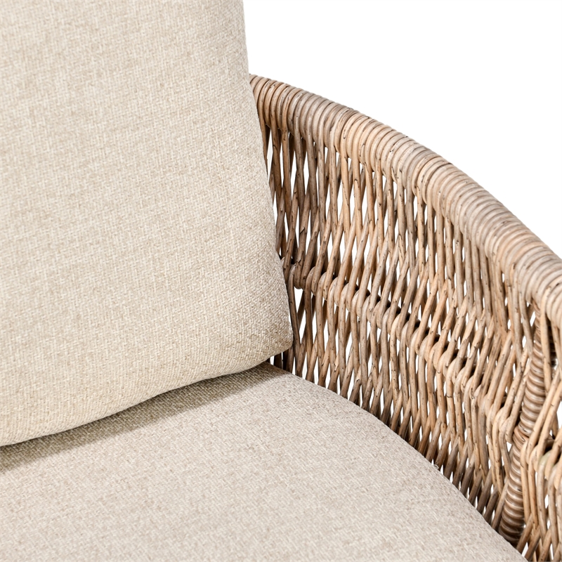 Pemberly Row Outdoor Solid Wood Accent Chair in Natural Tone