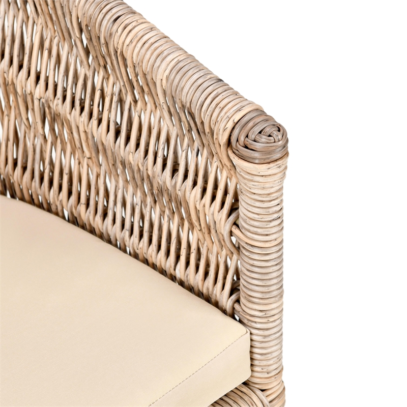 Pemberly Row Outdoor Solid Wood Dining Chair in Natural Tone
