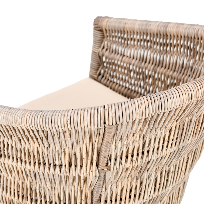 Pemberly Row Outdoor Solid Wood Dining Chair in Natural Tone