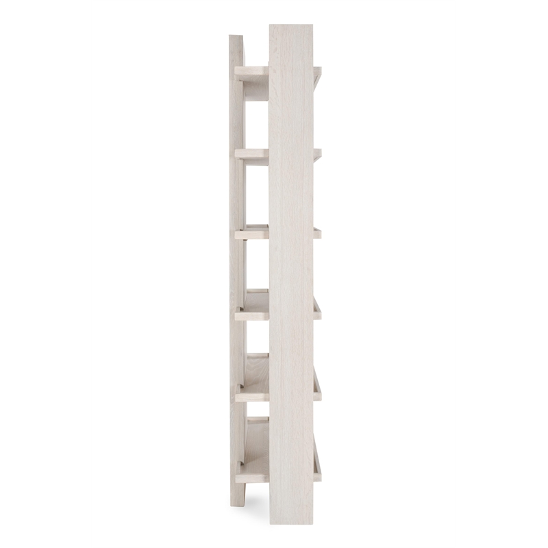 Pemberly Row Transitional 6 Shelf Oak Wood Veneer White Wash Bookshelf