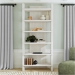 Pemberly Row Transitional 6 Shelf Oak Wood Veneer White Wash Bookshelf