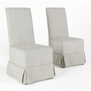 Pemberly Row Transitional Set of Two Fabric Dining Chairs in Natural
