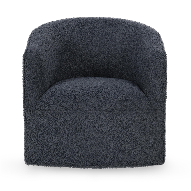 Pemberly Row Blue Stain Resistance Fabric Swivel Accent Chair