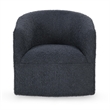 Pemberly Row Blue Stain Resistance Fabric Swivel Accent Chair