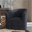 Pemberly Row Blue Stain Resistance Fabric Swivel Accent Chair