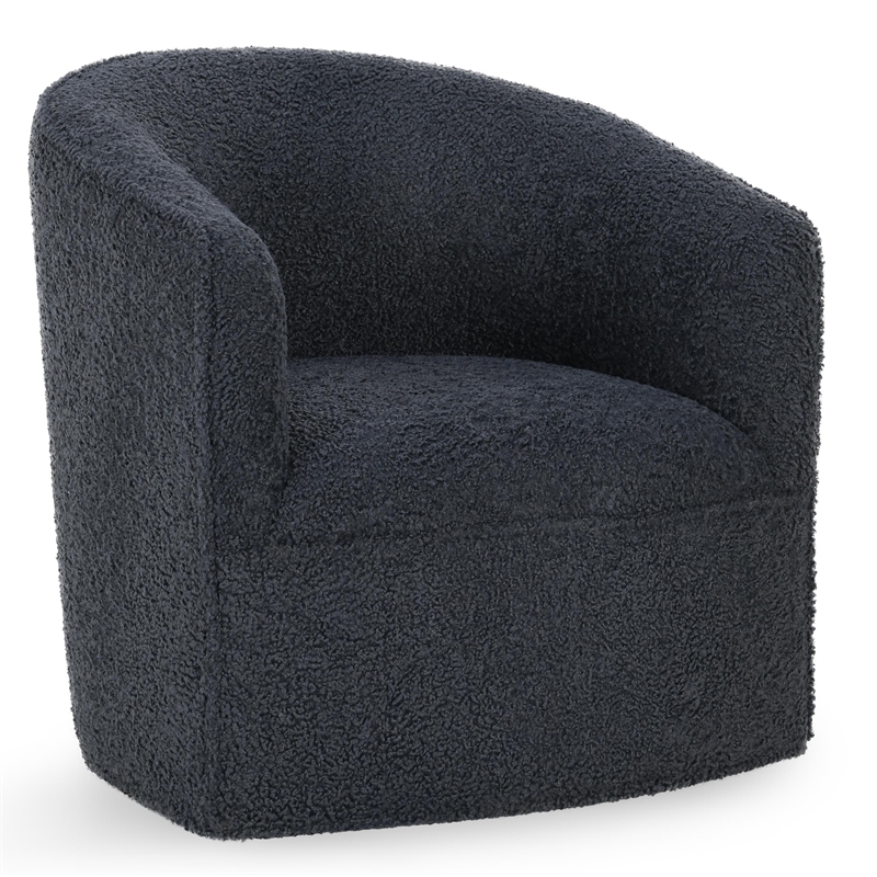 Pemberly Row Blue Stain Resistance Fabric Swivel Accent Chair