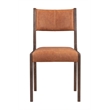 Pemberly Row Top Grain Leather Autumn Brown Wood Dining Chair