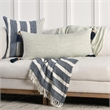 Pemberly Row Cherry 16x36 Linen Fabric Blend Sage Green Throw Pillow