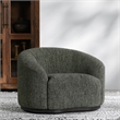 Pemberly Row Green Boucle Fabric Upholstered Swivel Accent Chair