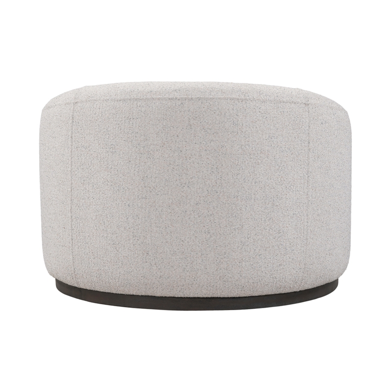 Pemberly Row Ivory Boucle Fabric Upholstered Swivel Accent Chair