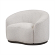 Pemberly Row Ivory Boucle Fabric Upholstered Swivel Accent Chair