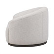 Pemberly Row Ivory Boucle Fabric Upholstered Swivel Accent Chair