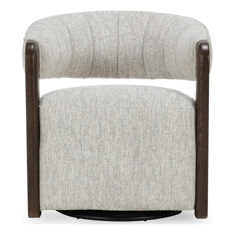 Pemberly Row Light Gray Boucle Fabric Upholstered Swivel Accent Chair
