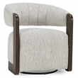 Pemberly Row Light Gray Boucle Fabric Upholstered Swivel Accent Chair