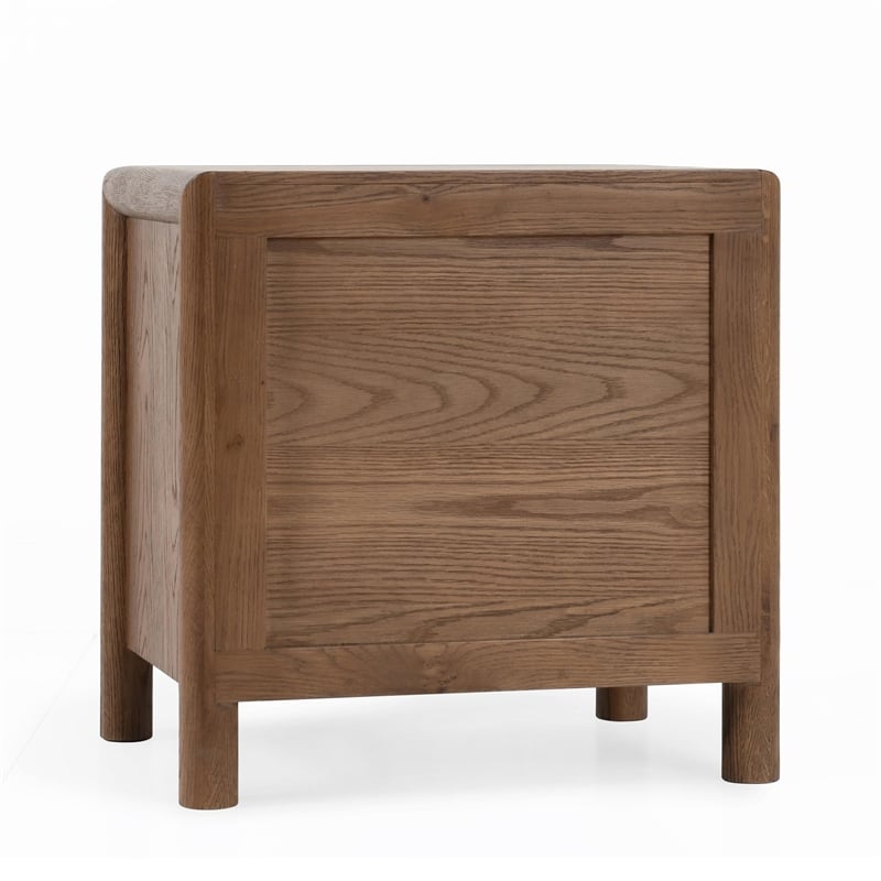 Pemberly Row Transitional Oak Wood Nightstand in Two-Tone Brown