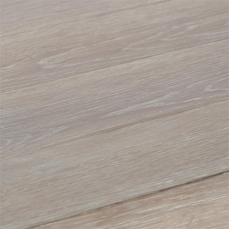Pemberly Row Contemporary Oak Solid Wood Console Table in White Washed