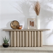 Pemberly Row Contemporary Oak Solid Wood Console Table in White Washed