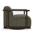 Pemberly Row Green Boucle Fabric Upholstered Swivel Accent Chair