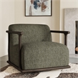 Pemberly Row Green Boucle Fabric Upholstered Swivel Accent Chair