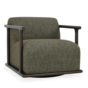 Pemberly Row Green Boucle Fabric Upholstered Swivel Accent Chair