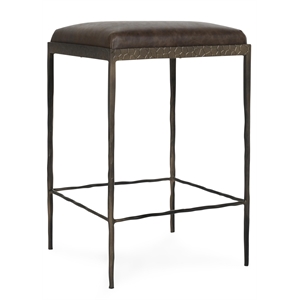 Pemberly Row 26&quot Top Grain Leather Counter Stool in Coco Brown