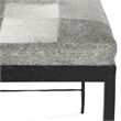 Pemberly Row Transitional Leather Hide Ottoman Bench in Gray