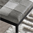 Pemberly Row Transitional Leather Hide Ottoman Bench in Gray