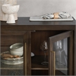 Pemberly Row Transitional Two-Door Oak Wood Cabinet in Cocoa Brown
