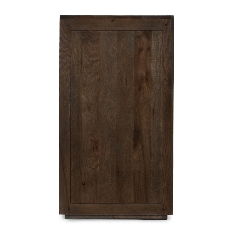 Pemberly Row Transitional Two-Door Oak Wood Cabinet in Cocoa Brown