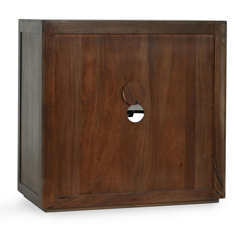 Pemberly Row Transitional Two-Door Oak Wood Cabinet in Cocoa Brown
