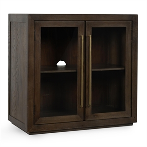 Pemberly Row Transitional Two-Door Oak Wood Cabinet in Cocoa Brown