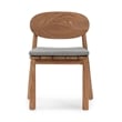 Pemberly Row Coastal Teak Wood Outdoor Dining Chair in Natural Finish