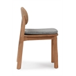 Pemberly Row Coastal Teak Wood Outdoor Dining Chair in Natural Finish
