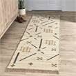 Pemberly Row 2.6'x8' Wool Blend Handwoven Caviar Ivory Area Rug Runner