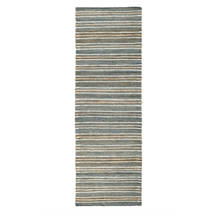 Pemberly Row 2.6'x8' Jute Blend Handwoven Sustainable Aqua Blue Rug Runner
