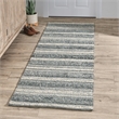 Pemberly Row 2.6'x8' Indoor Outdoor Sustainable Fabric Handwoven Blue Accent Rug