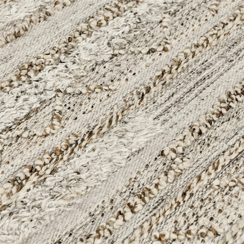 Pemberly Row 2.6'x8' Indoor Outdoor Sustainable Fabric Handwoven Gray Accent Rug