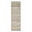 Pemberly Row 2.6'x8' Indoor Outdoor Sustainable Fabric Handwoven Gray Accent Rug