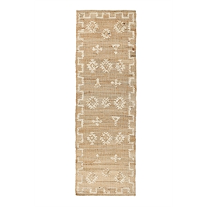 Pemberly Row 2.6'x8' Jute Blend Handwoven Sustainable Natural Ivory Accent Rug