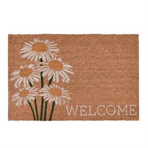 Pemberly Row 24&quotx36&quot Doormat Coir Fabric Front and PVC Backing Ivory/Natural