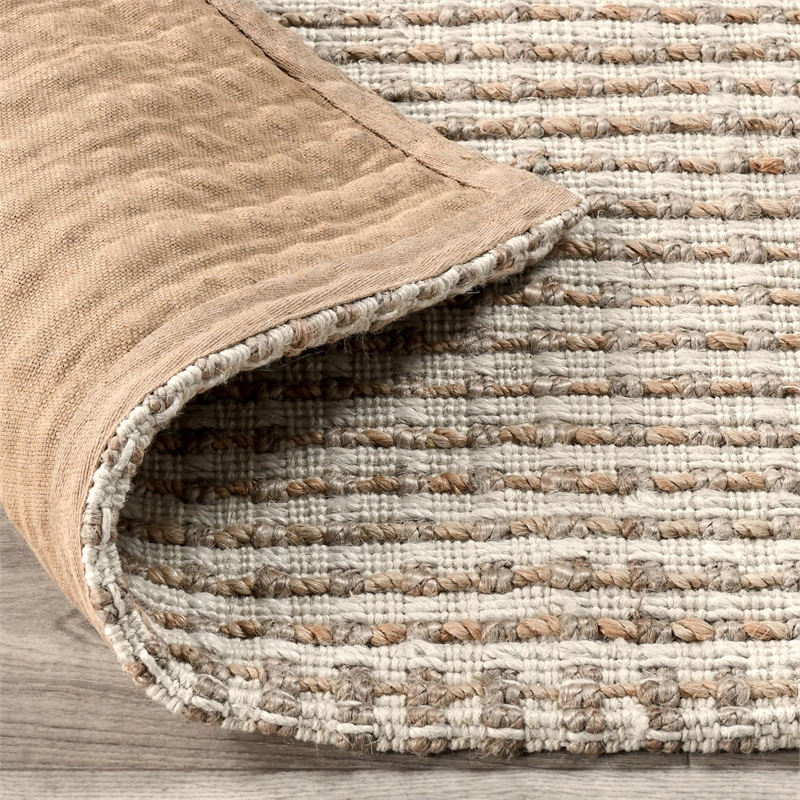 Pemberly Row 5'x8' Handwoven Jute Sustainable Brown Ivory Accent Area Rug