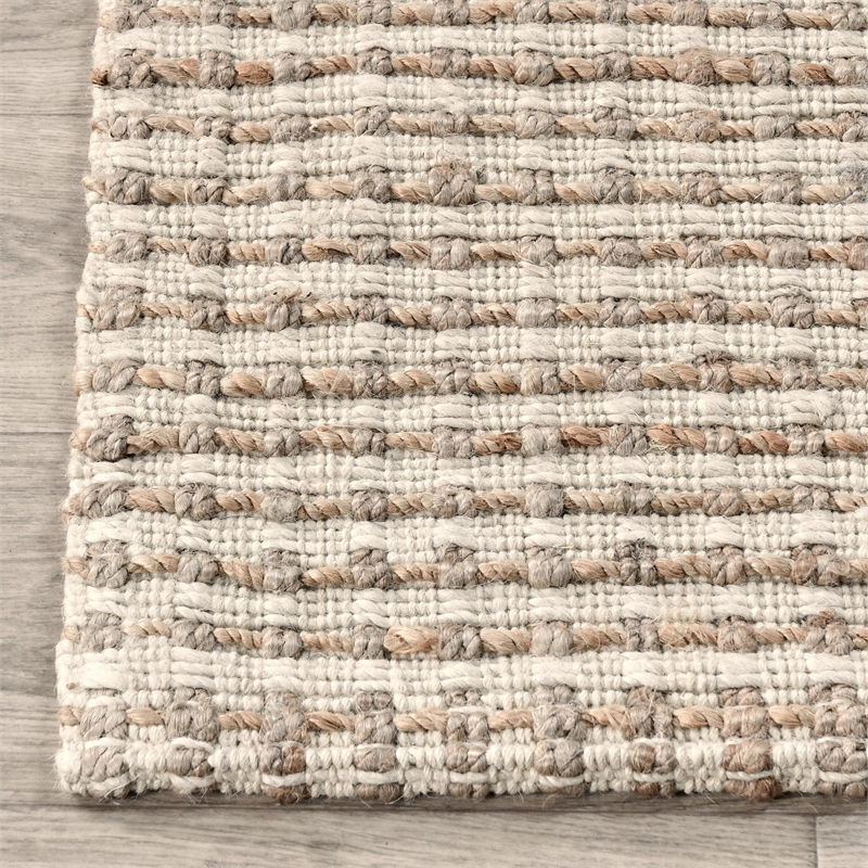 Pemberly Row 5'x8' Handwoven Jute Sustainable Brown Ivory Accent Area Rug