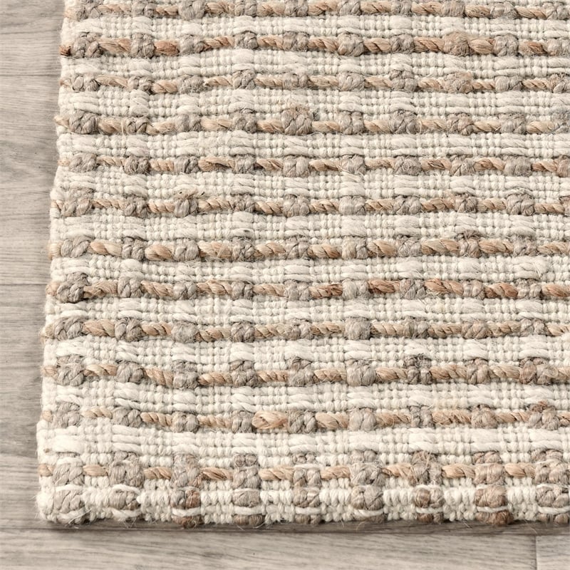 Pemberly Row 9'x12' Handwoven Jute Sustainable Brown Ivory Accent Area Rug