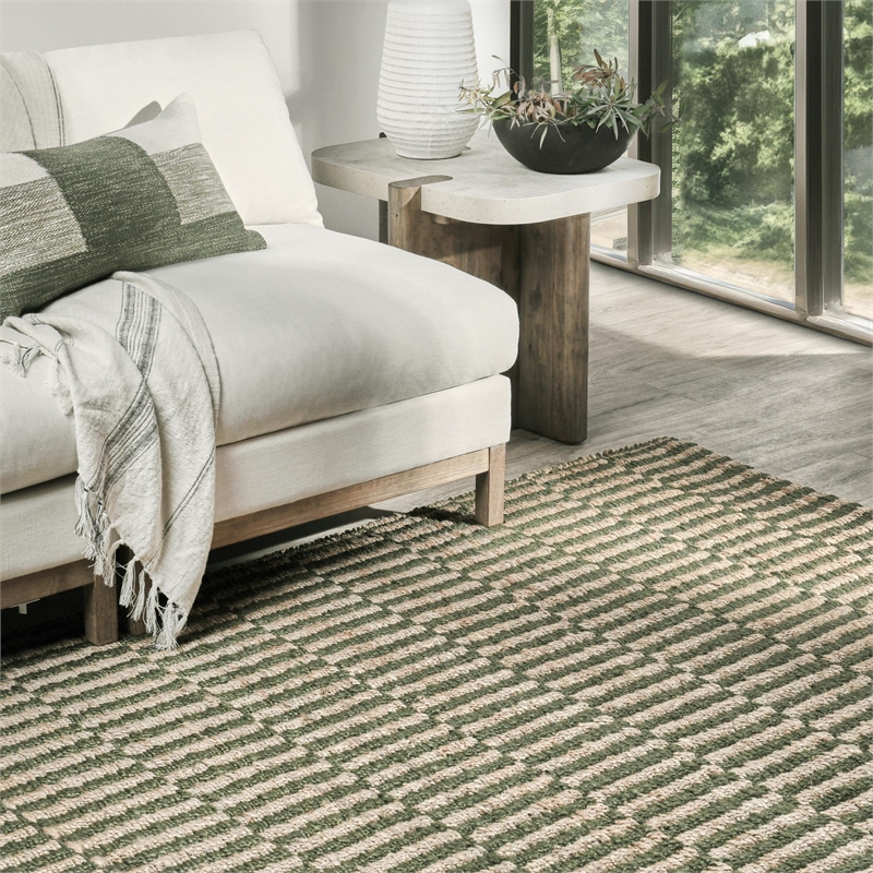 Pemberly Row 5'x8' Jute Handwoven Sustainable Green Accent Area Rug
